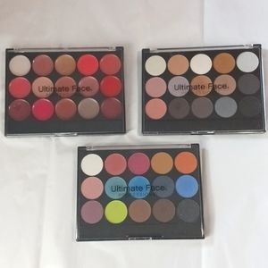 Lot of 3 Ultimate Face cosmetic pro lip and pro shadow collection